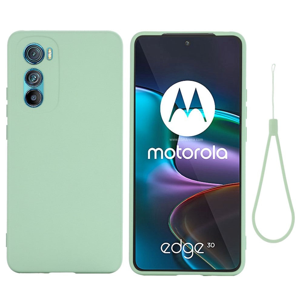 Motorola Edge 30 flytende silikondeksel m. Stropp - Grønn