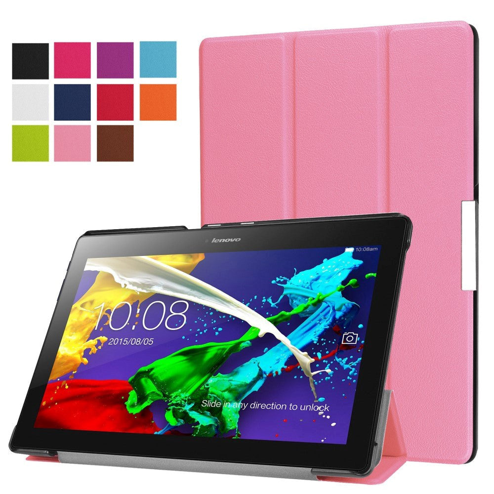 Lenovo Tab3 10 Tri-Fold Magnetic Hard Case Veske Rosa
