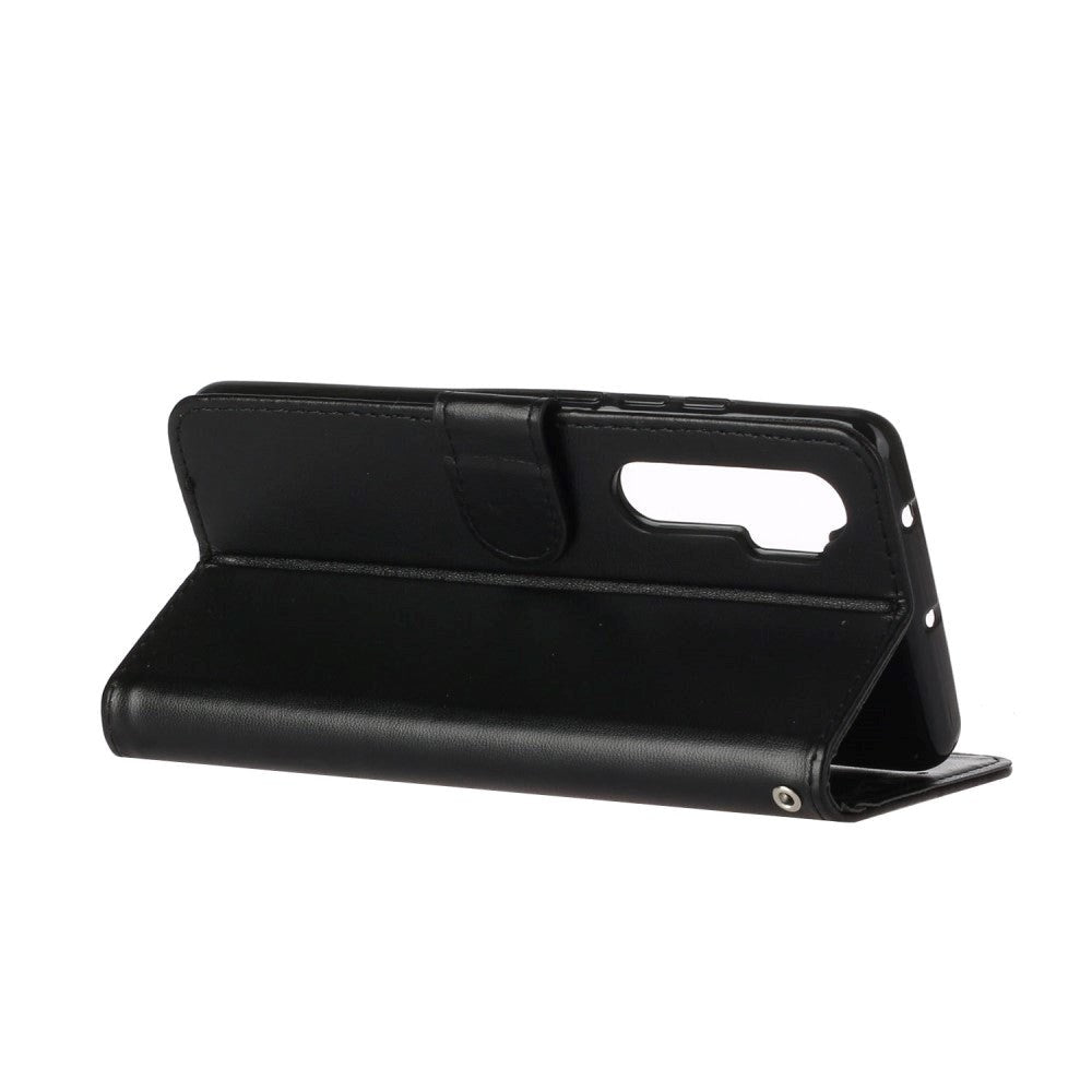 Xiaomi Mi Note 10 Lite lærdeksel m. Lommebok og stropp - Svart