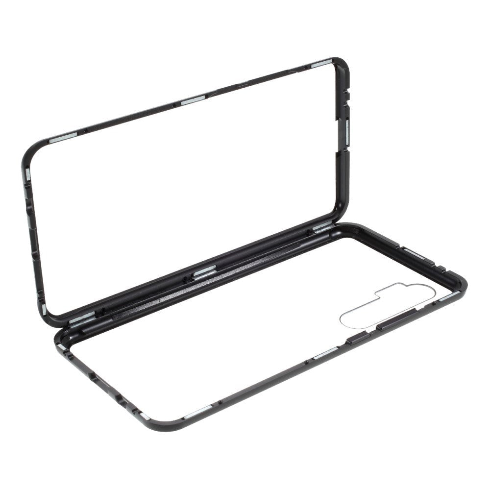 Xiaomi Mi Note 10 Lite 360° magnetisk metalldeksel m. Glass Bak &amp; Front - Svart