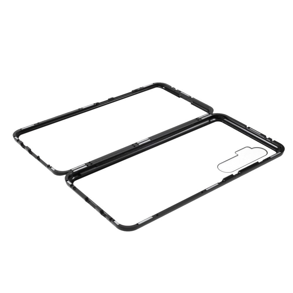 Xiaomi Mi Note 10 Lite 360° magnetisk metalldeksel m. Glass Bak &amp; Front - Svart
