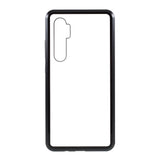 Xiaomi Mi Note 10 Lite 360° magnetisk metalldeksel m. Glass Bak &amp; Front - Svart