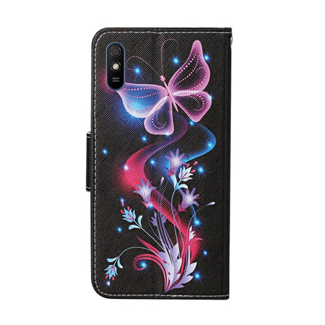 Xiaomi Redmi 9A / 9AT flip-deksel i kunstskinn m. Lommebok - Sommerfugler