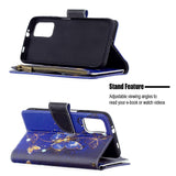 Xiaomi Poco M3 flipdeksel m. Stor lommebok - Sommerfugl med edelstener