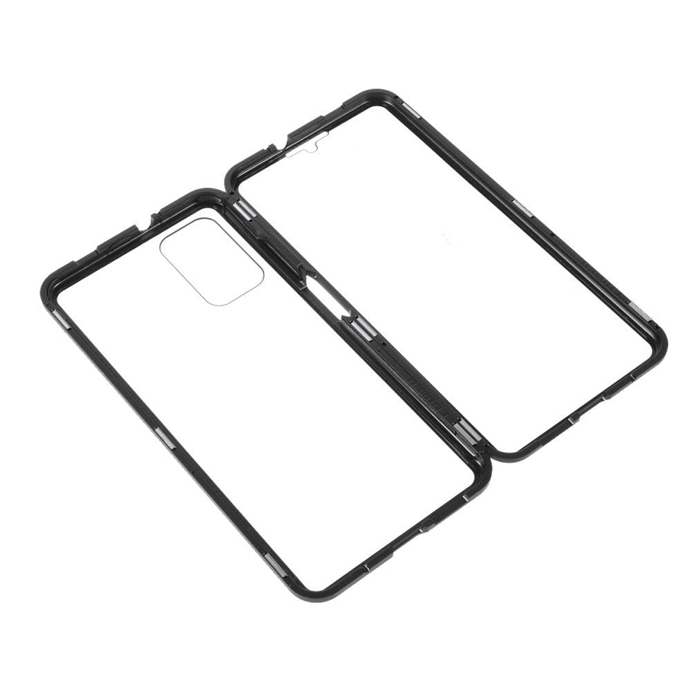 Xiaomi Poco M3 Magnetisk Metal Cover m. Glas For- og Bagside - Sort