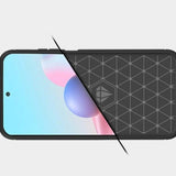 Xiaomi Redmi Note 10 5G Mofi børstet karbonfiber fleksibelt plastdeksel - svart