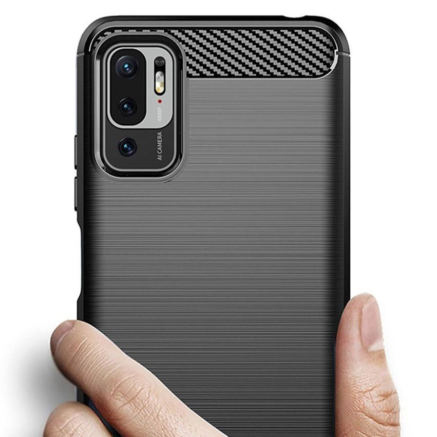 Xiaomi Redmi Note 10 5G Mofi børstet karbonfiber fleksibelt plastdeksel - svart