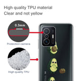 Xiaomi 11T / 11T Pro fleksibelt plastbakdeksel m. Trykk - Avokado