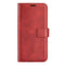 Xiaomi Redmi Note 11 Pro+ (pluss) flippdeksel i skinn m. Kortholder &amp; magnetisk åpne/lukke funksjon - rød