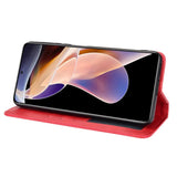Xiaomi Redmi Note 11 Pro+ (pluss) Vintage Flip Cover W. Lommebok - Kunstskinn - Rød