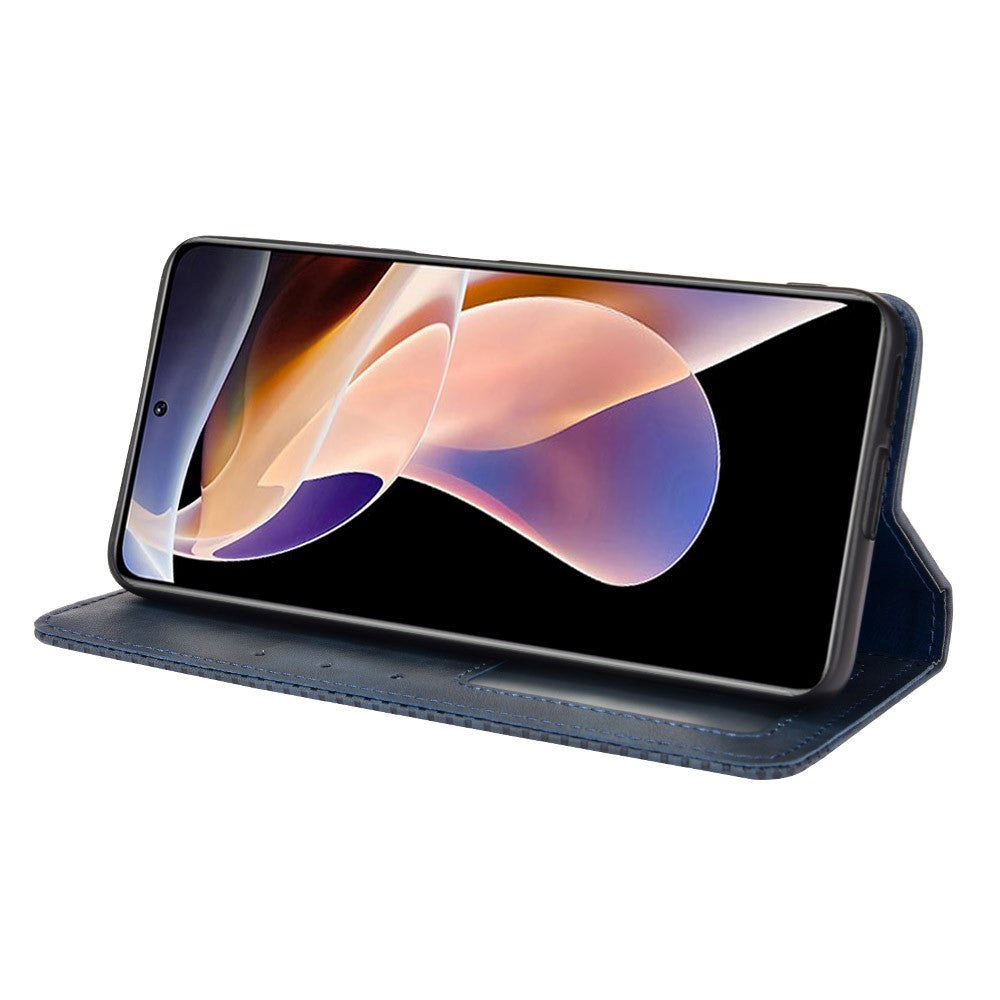 Xiaomi Redmi Note 11 Pro+ (pluss) Vintage Flip Cover W. Lommebok - Kunstskinn - Blå