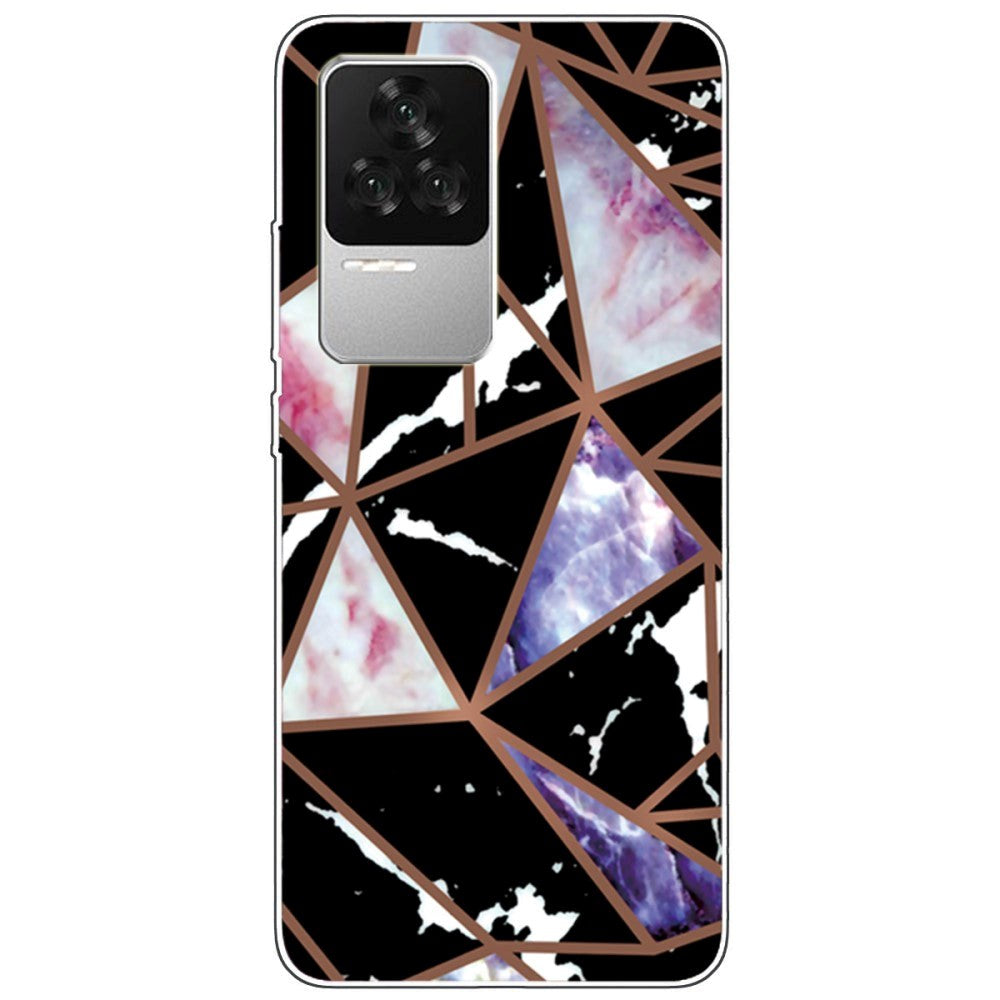 Xiaomi Poco F4 fleksibelt plastbakdeksel - svart marmor