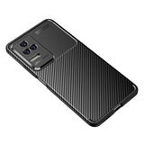 Xiaomi Poco F4 Brushed Carbon Bagside Cover - Sort