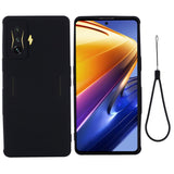 Xiaomi Poco F4 GT flytende silikon bakdeksel m. Stropp - Svart
