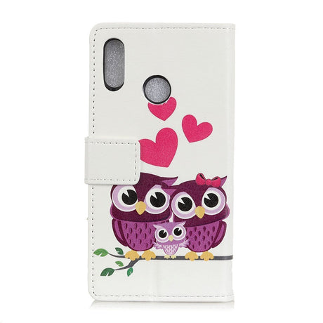 Alcatel 1S (2020) Skinndeksel m. Lommebok Owl Family