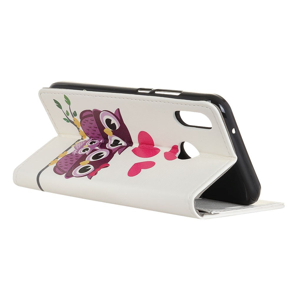 Alcatel 1S (2020) Skinndeksel m. Lommebok Owl Family