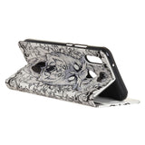 Alcatel 1S (2020) Skinndeksel m. Lommebok abstrakt ugle og ulv