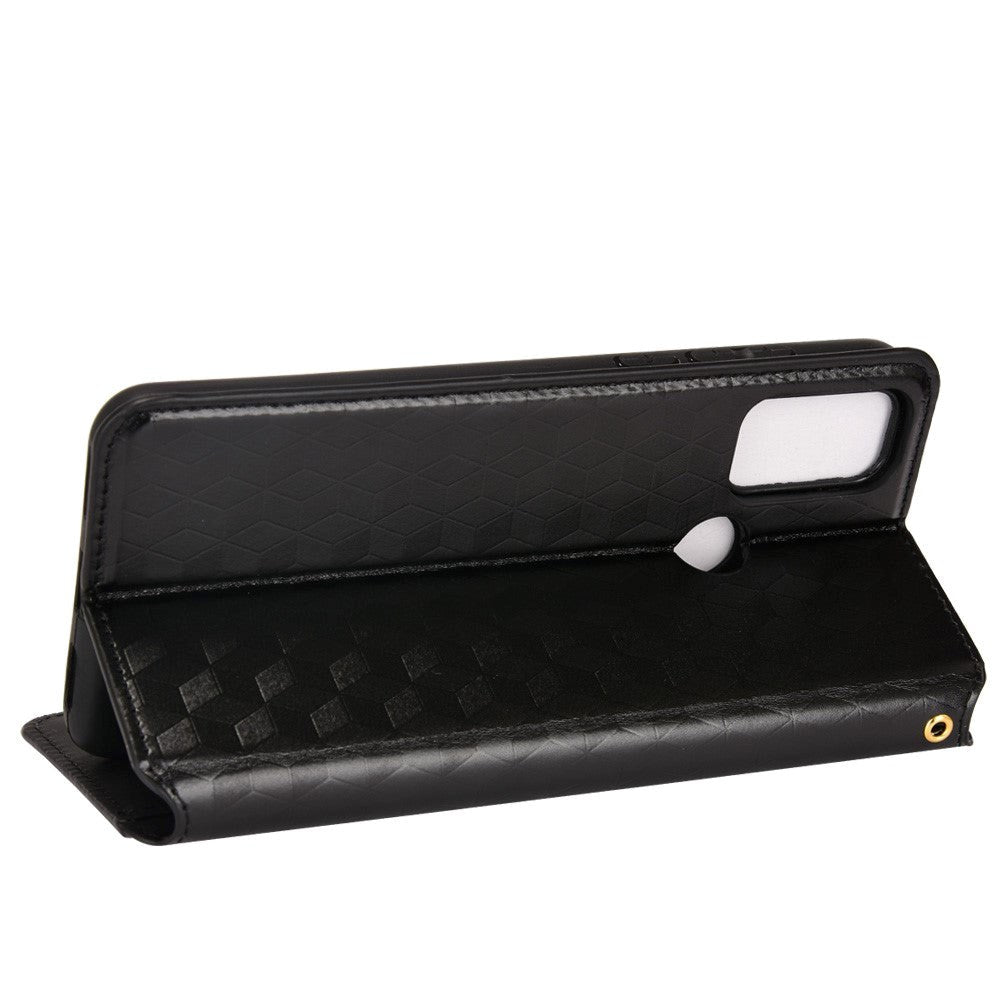 Alcatel 1S (2021) / 3L (2021) Flip-deksel i PU-skinn m. Lommebok - Rhombus - Sort