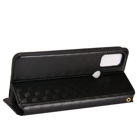 Alcatel 1S (2021) / 3L (2021) Flip-deksel i PU-skinn m. Lommebok - Rhombus - Sort