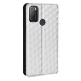 Alcatel 1S (2021) / 3L (2021) Flip-deksel i PU-skinn m. Lommebok - Rhombus - Sølv