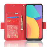 Alcatel 1S (2021) / 3L (2021) PU Litchi Leather Flip Cover m. Lommebok - Rød