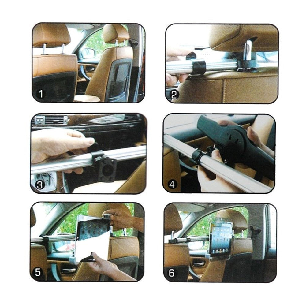 Nettbrettholder for bil 7-11" - Maks nettbrett: 198 x 279,4 mm - Sølv