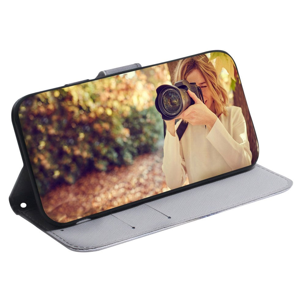 Google Pixel 6 Leather Flip Cover m. Lommebok og trykk - Tiger