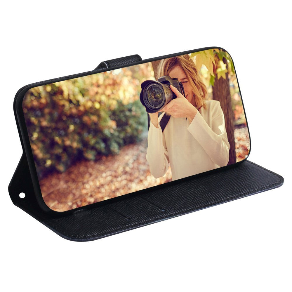 Google Pixel 6 Pro Leather Flip Cover m. Veske og trykk - "Ikke rør telefonen min"