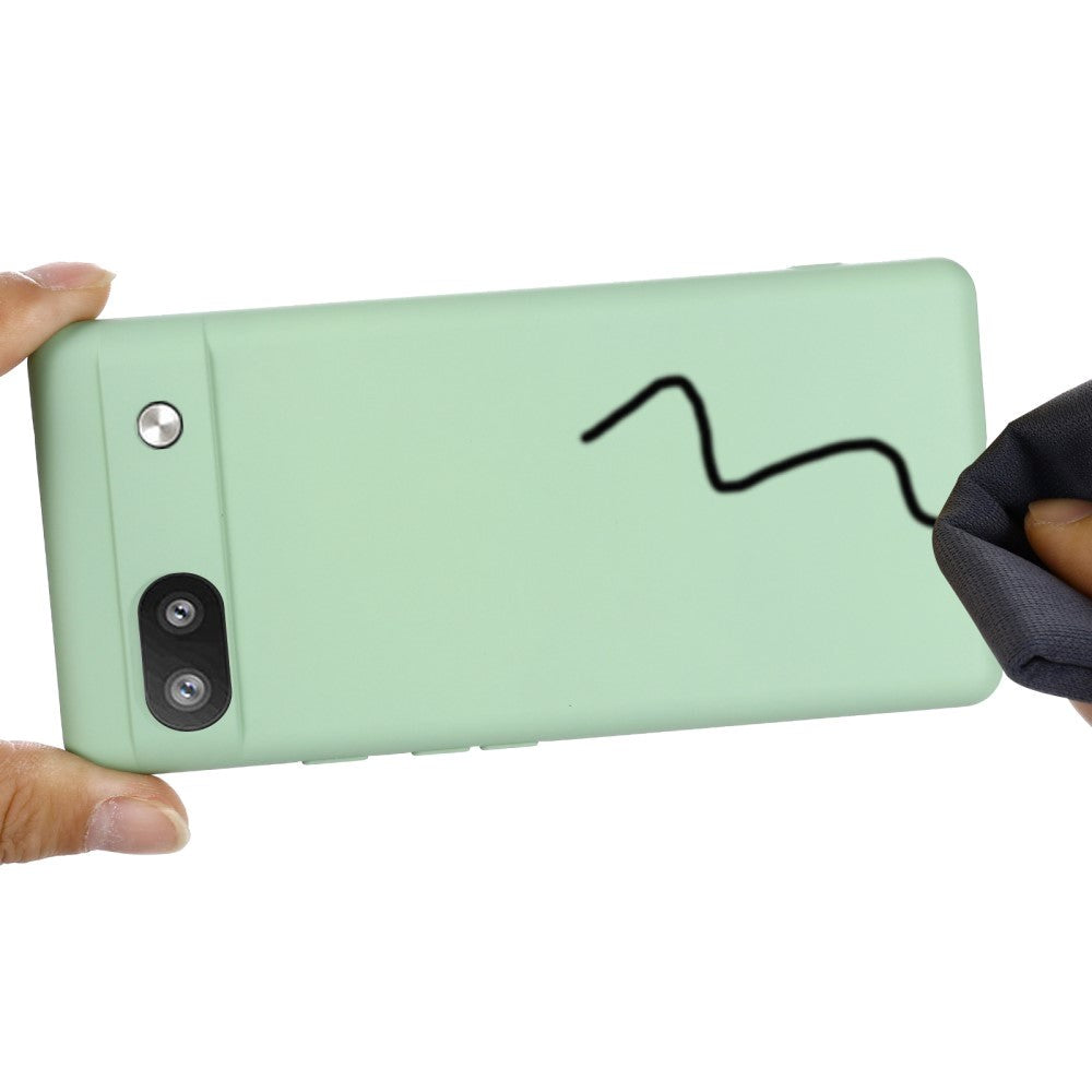 Google Pixel 6a flytende silikondeksel m. Stropp - Grønn