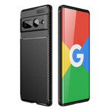 Google Pixel 7 Pro Carbon Fiber fleksibelt plastbakdeksel - svart