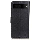 Google Pixel 7 Litchi Art Leather Flip Cover m. Lommebok - Svart