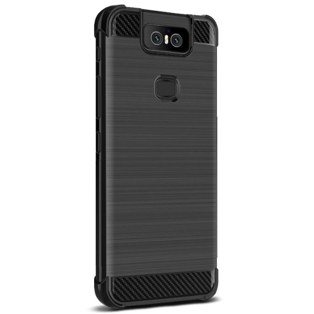 Asus Zenfone 6 (ZS630KL) IMAK Carbon Fiber Plastic Cover Sort