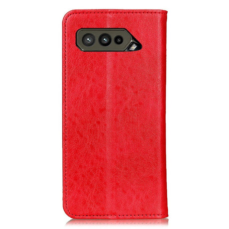 Asus ROG Phone 5 Leather Flip Cover m. Lommebok - Rød