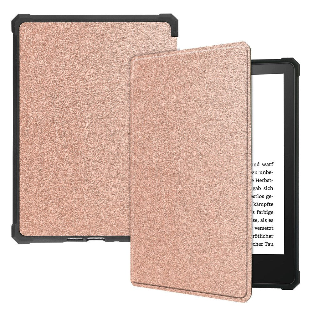 Amazon Kindle Paperwhite 5 11. generasjon (2021) Leather Flip Cover m. Søvnfunksjon - Rose Gold