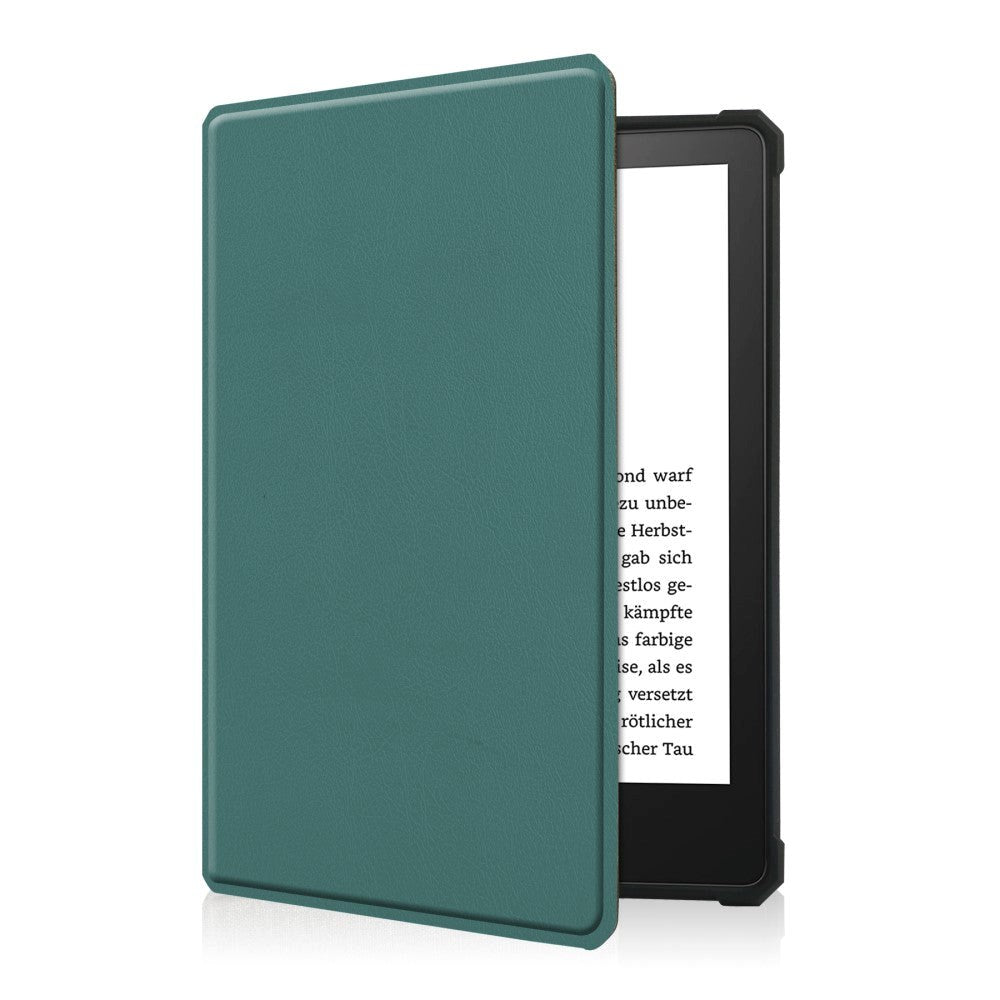 Amazon Kindle Paperwhite 5 11. generasjon (2021) Leather Flip Cover m. Søvnfunksjon - Grønn