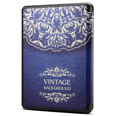 Amazon Kindle Paperwhite 5 11. generasjon (2021) Faux Leather Flip Cover m. Sovefunksjon - Blå / Mønster