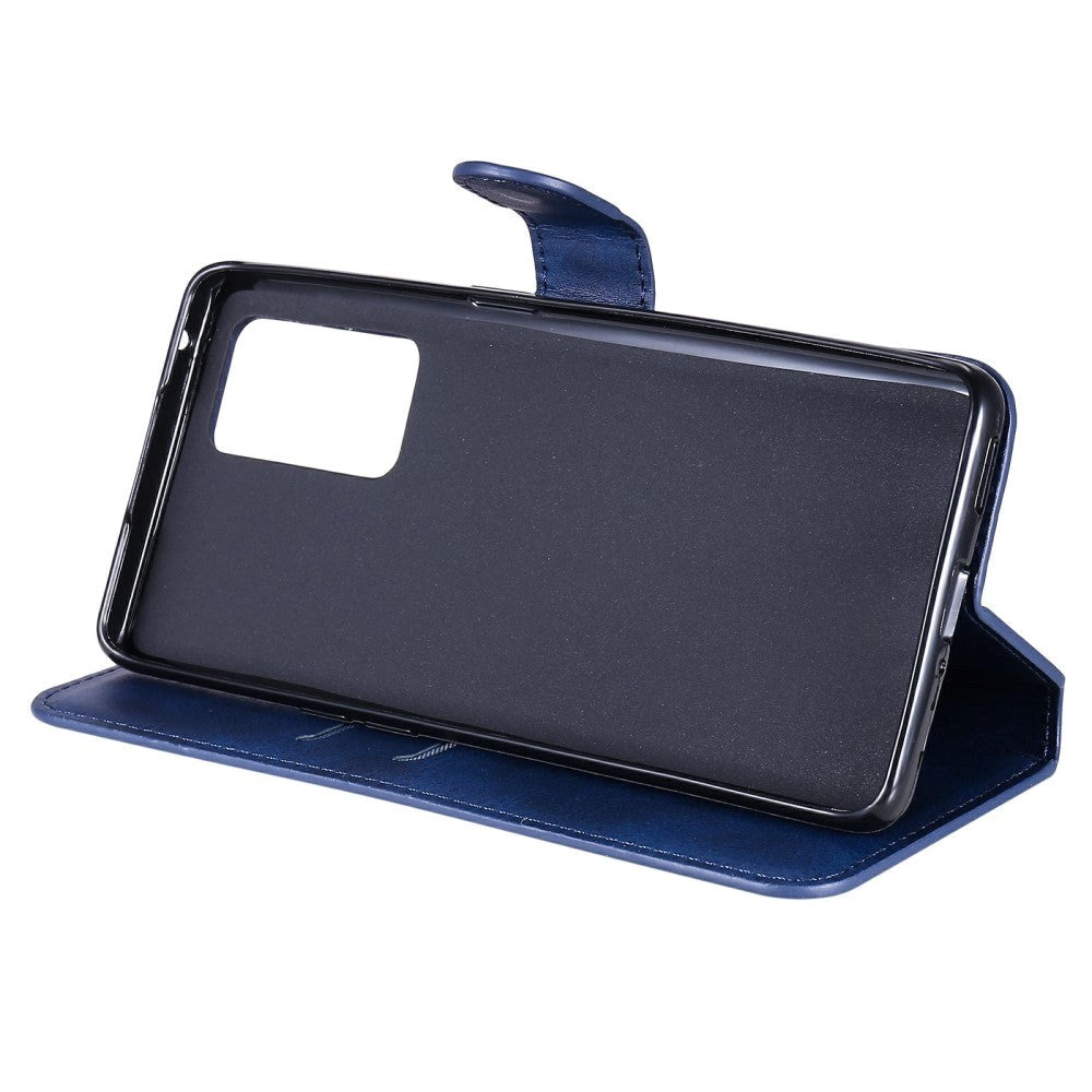 Oppo Reno6 Pro Leather Flip Cover m. Lommebok og magnetisk lukking - blå