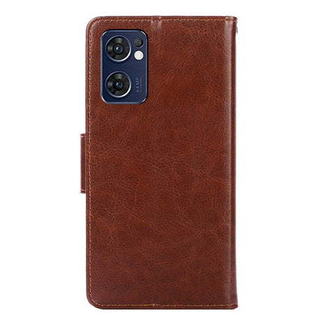 Oppo Find X5 Lite Leather Flip Cover m. Lommebok og magnetisk lukking - brun