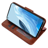 Oppo Find X5 Lite Leather Flip Cover m. Lommebok og magnetisk lukking - rød