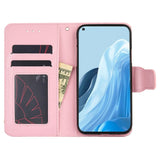 Oppo Find X5 Lite Leather Flip Cover m. Lommebok og magnetisk lukking - Rosa