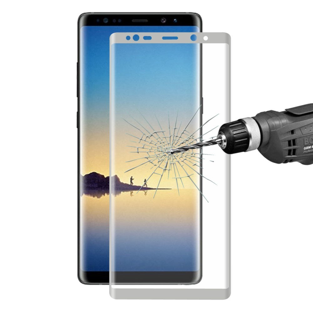 Samsung Galaxy Note 8 HAT PRINCE Skjermbeskytter i herdet glass (full størrelse med kurver) - Sølv