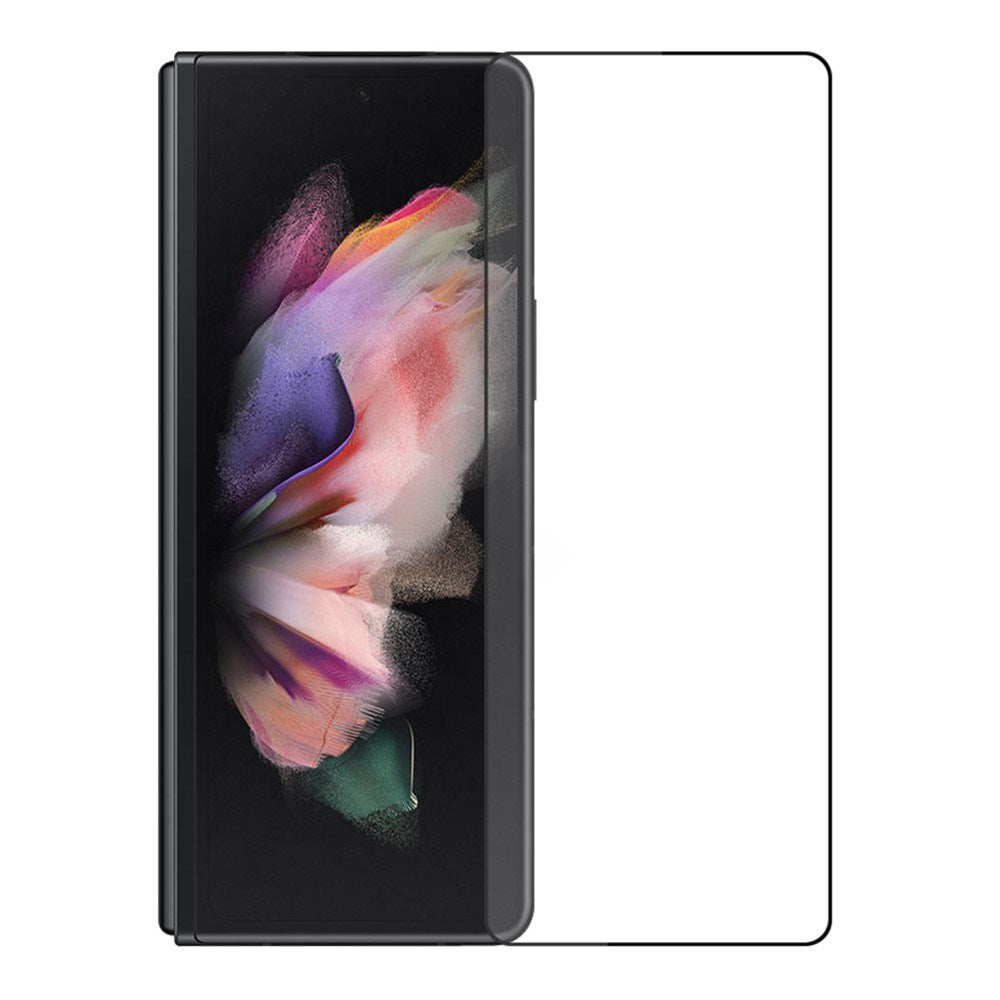 Samsung Galaxy Z Fold3 (5G) - Hærdet Skærmbeskyttelsesglas - Full Fit - Gennemsigtig / Sort