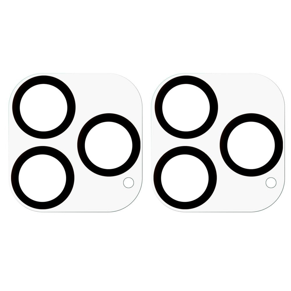 iPhone 14 Pro / 14 Pro Max herdet glass kameralinsebeskytter 2-pakning - gjennomsiktig med svart kant