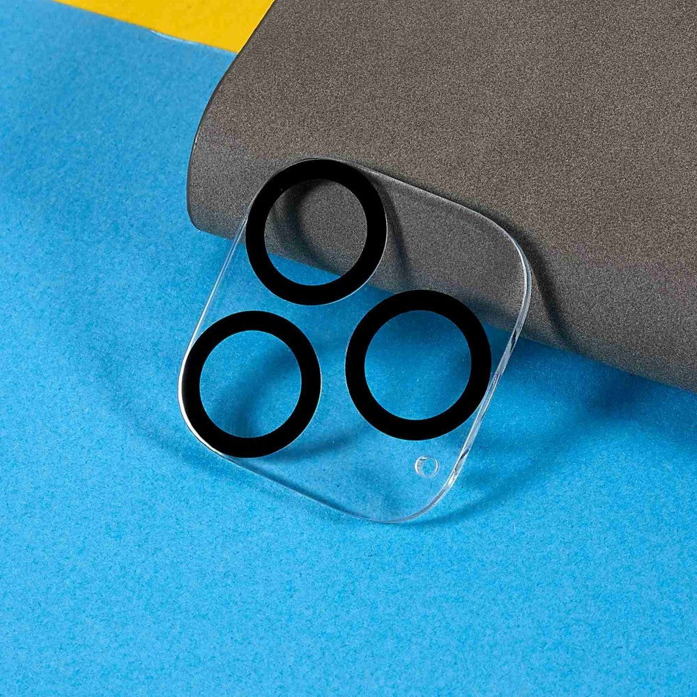 iPhone 14 Pro / 14 Pro Max herdet glass kameralinsebeskytter 2-pakning - gjennomsiktig med svart kant