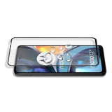 Motorola Moto G22 - Hærdet Skærmbeskyttelsesglas - Full Fit - Gennemsigtig / Sort