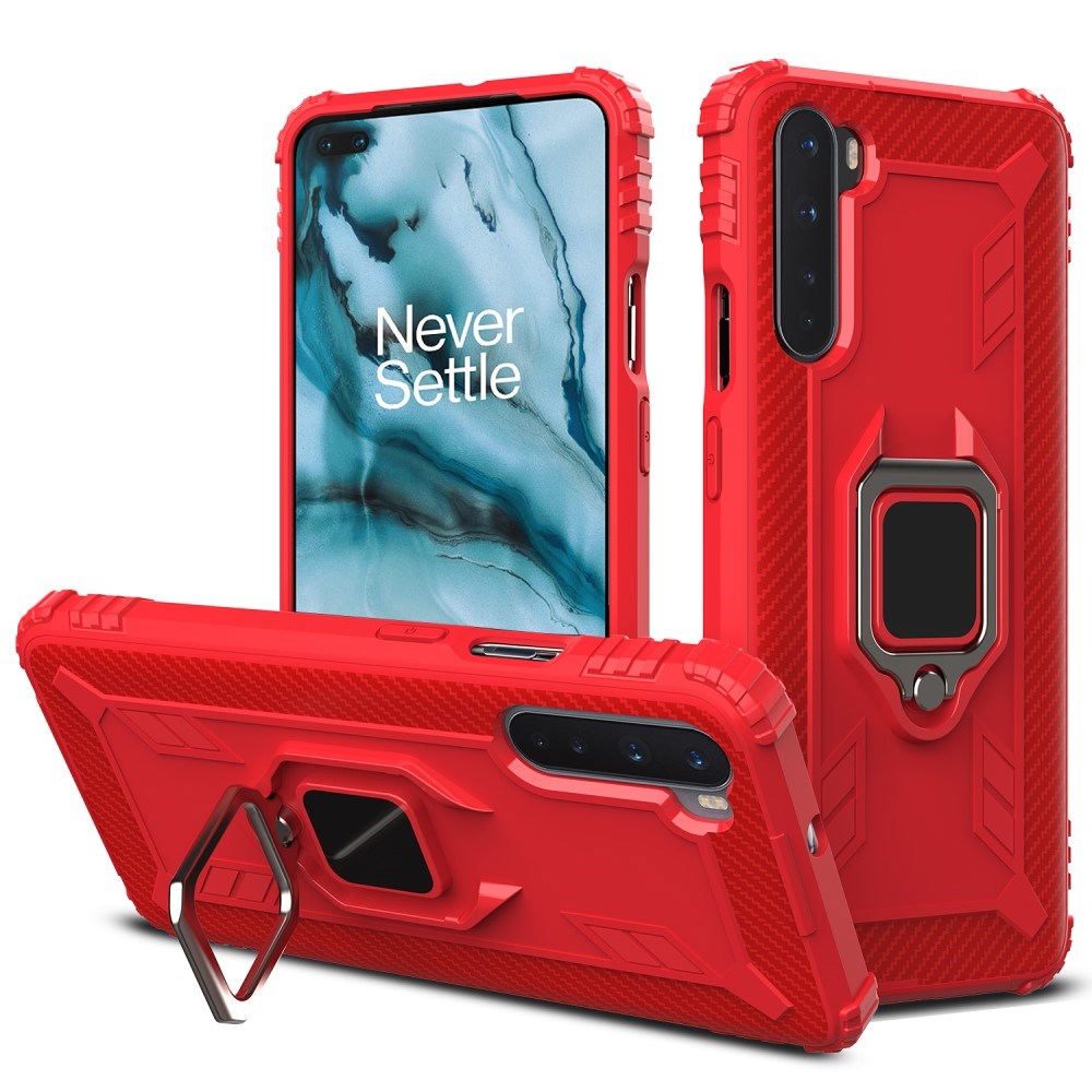 EIDERWOOD OnePlus Nord Bagside Cover m. Magnetisk Ring Kickstand - Rød
