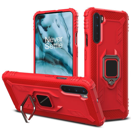 EIDERWOOD OnePlus Nord Bagside Cover m. Magnetisk Ring Kickstand - Rød