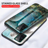 EIDERWOOD OnePlus 8T Hybrid Marmor Mobil Cover m. Glas Bagside - Blå