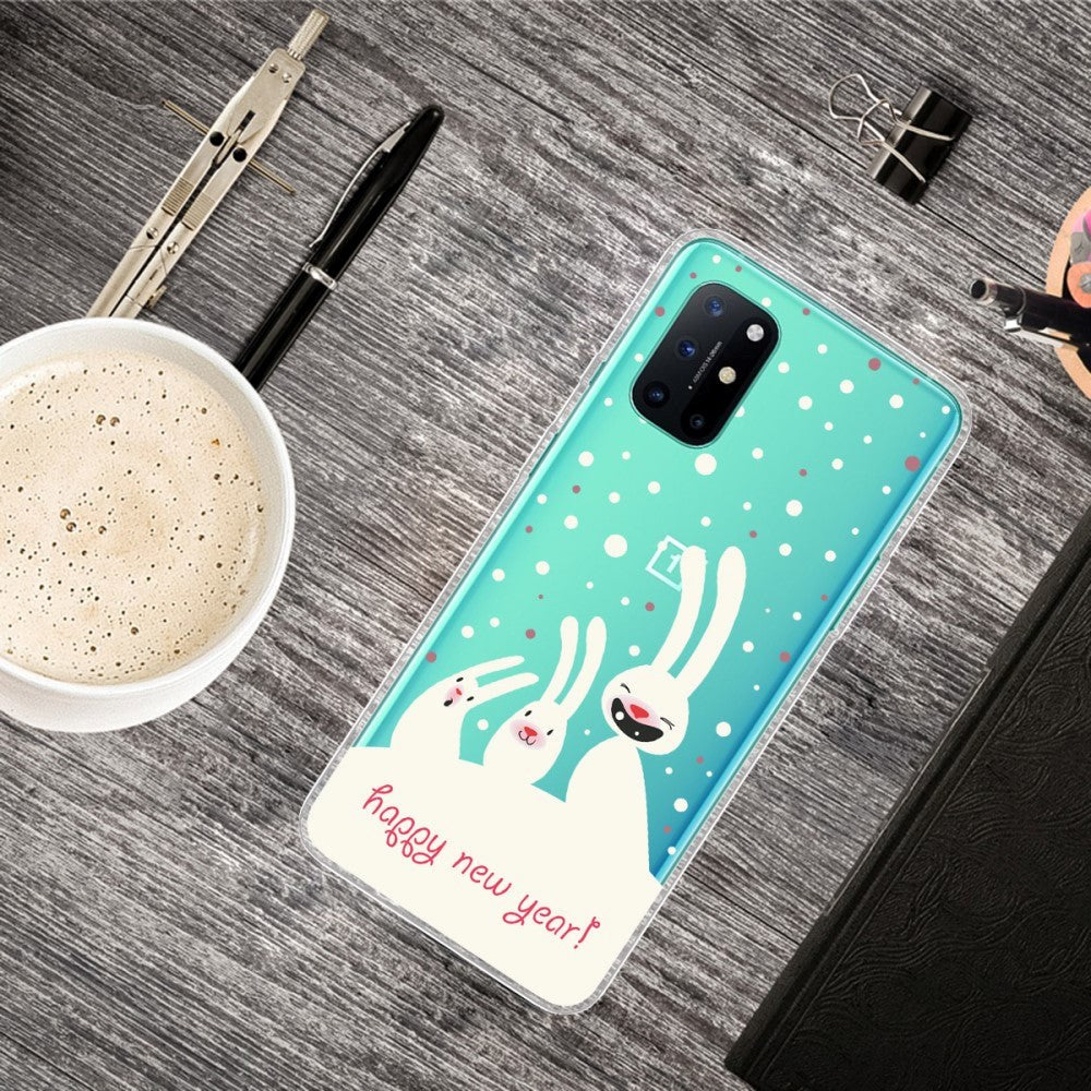 OnePlus 8T Fleksibelt Plast Jule Cover - Kaniner
