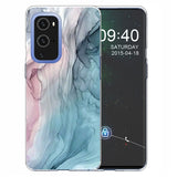 EIDERWOOD OnePlus 9 Pro Fleksibelt Plastik Mobil Cover m. Marmordesign - Blå / Lyserød